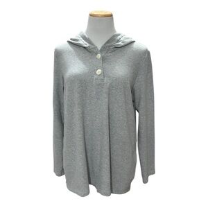 J Jill Hoodie Sweatshirt Heather Gray Size Large L